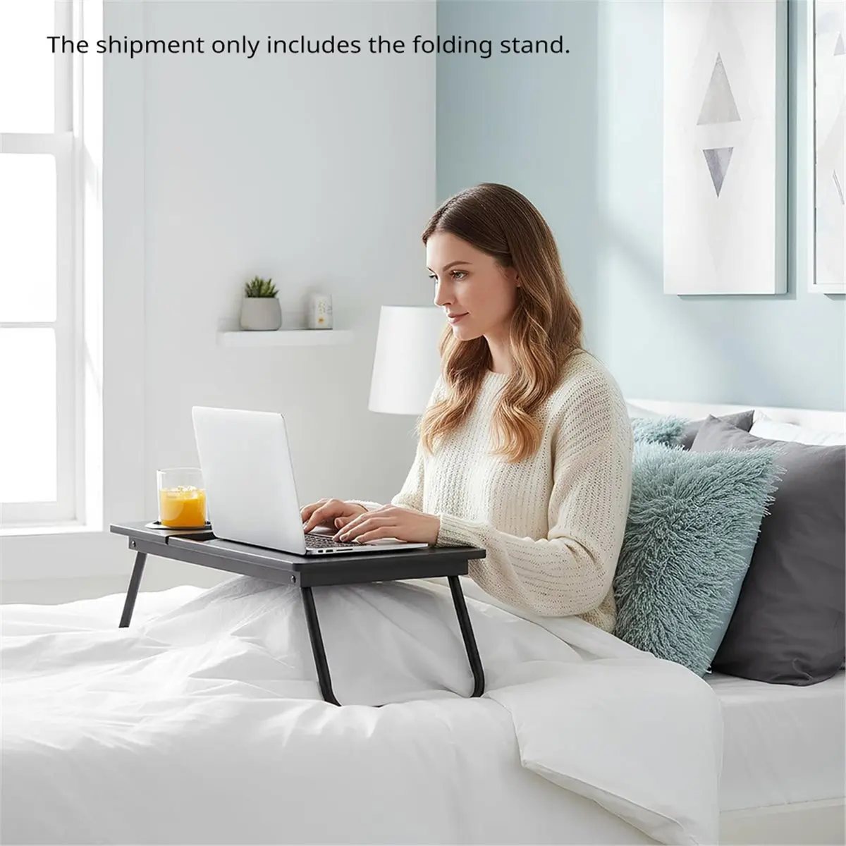 Homegood Folding Lap Desk with Cupholder - Versatile Portable Workstation for Home and Office Use