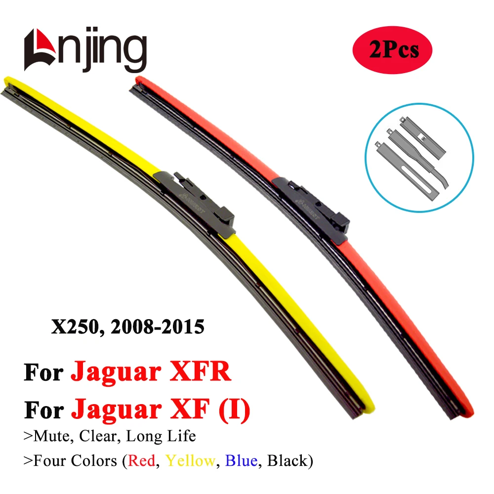 LNJING Colorful Wiper Blades For Jaguar XF Sportbrake X250 XFR 2008 2010 2011 2012 2013 2014 2015 Car Exterior Replacement Parts