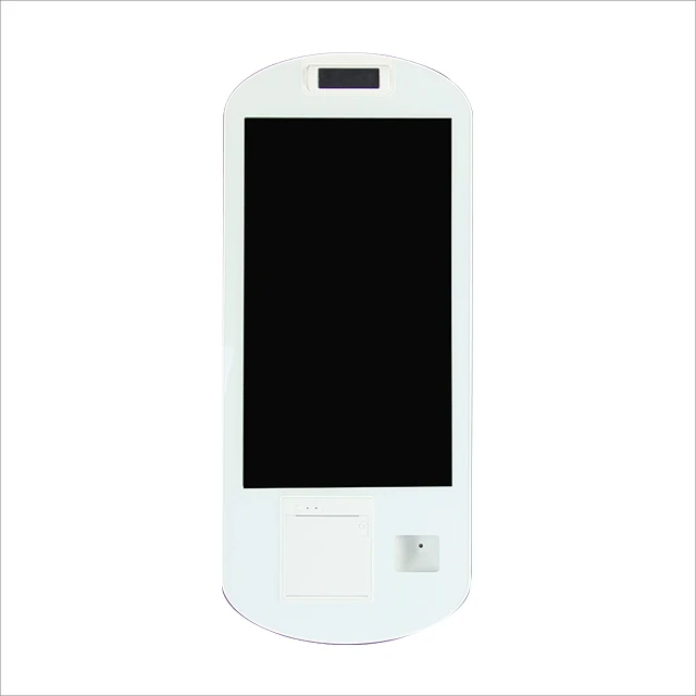 

21 Self Service Touch Screen Order Fast Food Payment Kiosk with Thermal Printer and QR Code Scanner Case Max White Metal Wall