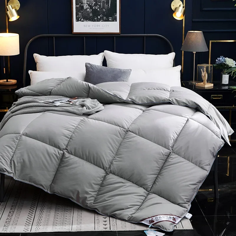 

Winter Quilted Quilts Blanket 95% White Goose Down Soft Goose Down Warm Winter Duvet 거위털 이불 구스이불 거위Size King Twin Cover