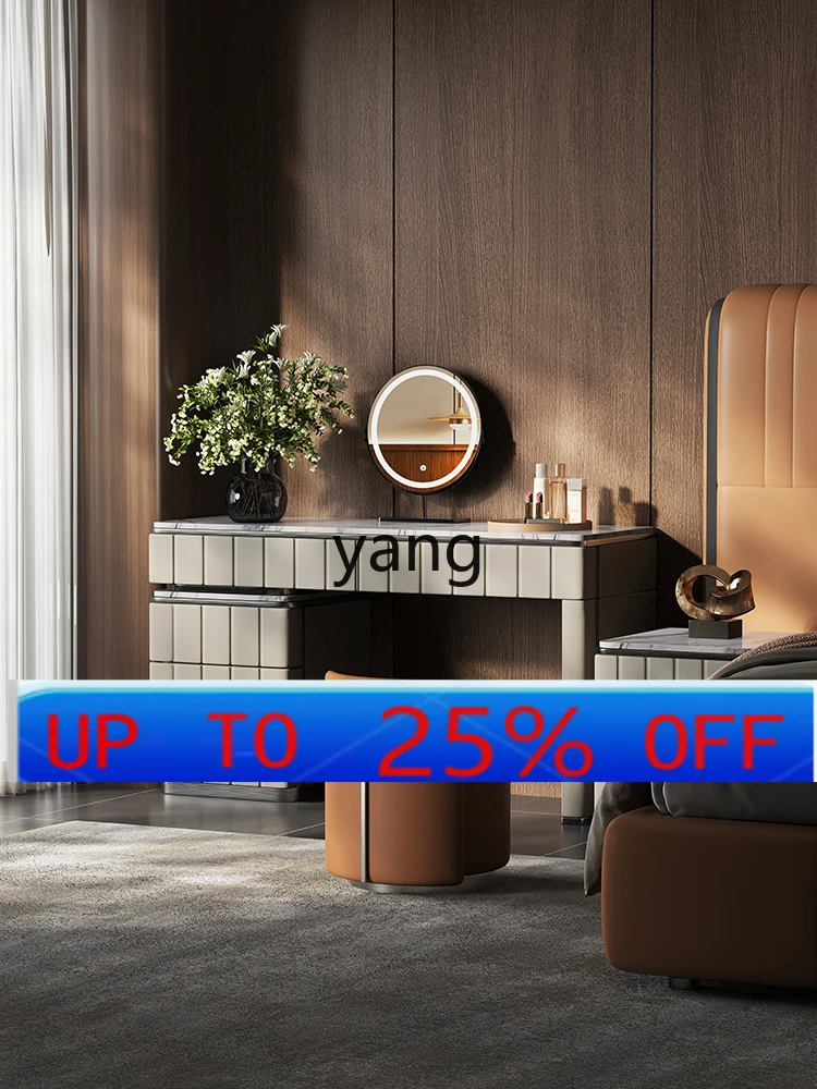 

LMM Italian minimalist dresser mirror bedroom modern minimalist light luxury leather dresser