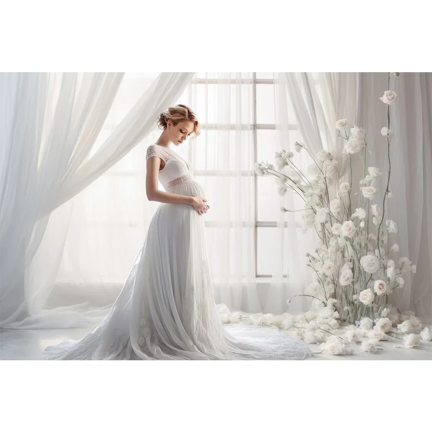 Mehofond White Curtain Backdrops Wedding Bridal Shower Pregnancy Photo Portrait Photography Background Photobooth Photocall Prop