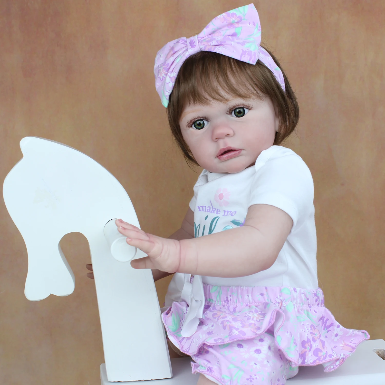 60 CM 3D-Paint Skin Soft Silicone Reborn Toddler Baby Doll For Girl Cloth Body Realistic Like Real Princess Alive Dress Up Bebe