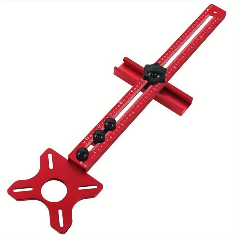 CMHI-4In1 Router Milling Groove Bracket-Cabinet Hardware Jig Aluminum Router Circle Cutting Jig Punch-Router Milling Bracket