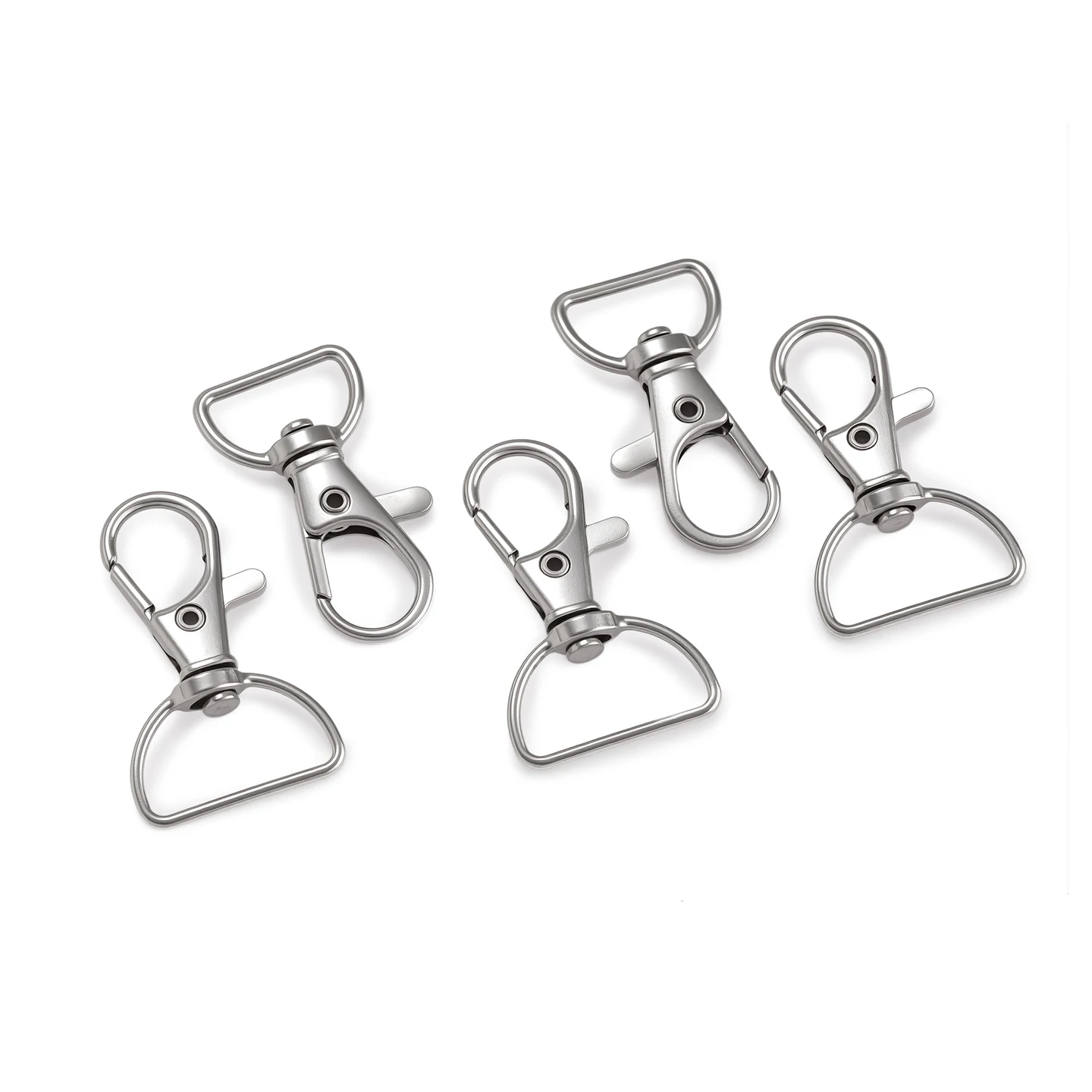 5pcs/Lots Alloy D-Shaped Ring Clips Rotating Hook Keychain Clips for DIY Crafts Keychains Jewelry Making Keychain