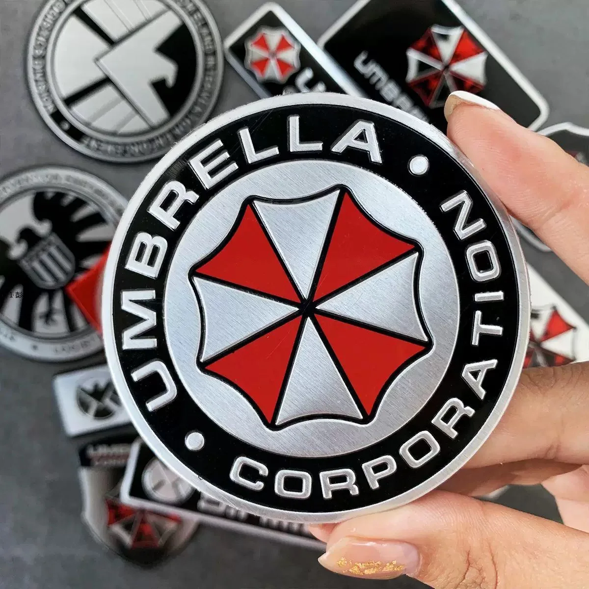 Resident Evil Car Sticker Umbrella Three-Dimensional Aluminum Alloy Metal Motorcycle Modification Waterproof Fuel Tank Decals