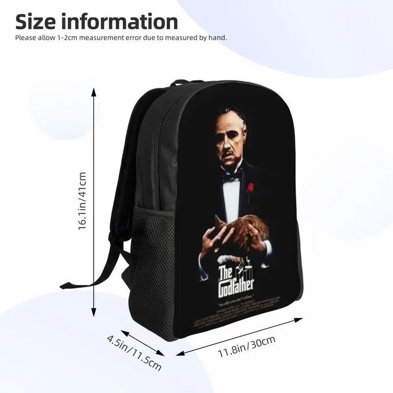 Mochila personalizada do portátil do filme do gangster, o padrinho Bookbag, saco de filme para a escola e estudantes universitários, homens e mulheres, moda