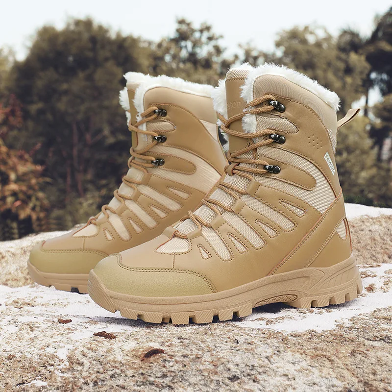 

Высококачественные мужские зимние ботинки на мотоциклетной подкладке, безопасная обувь для пустыни, альпинистская походная обувь, противоскользящие сверхлегкие охотничьи ботинки