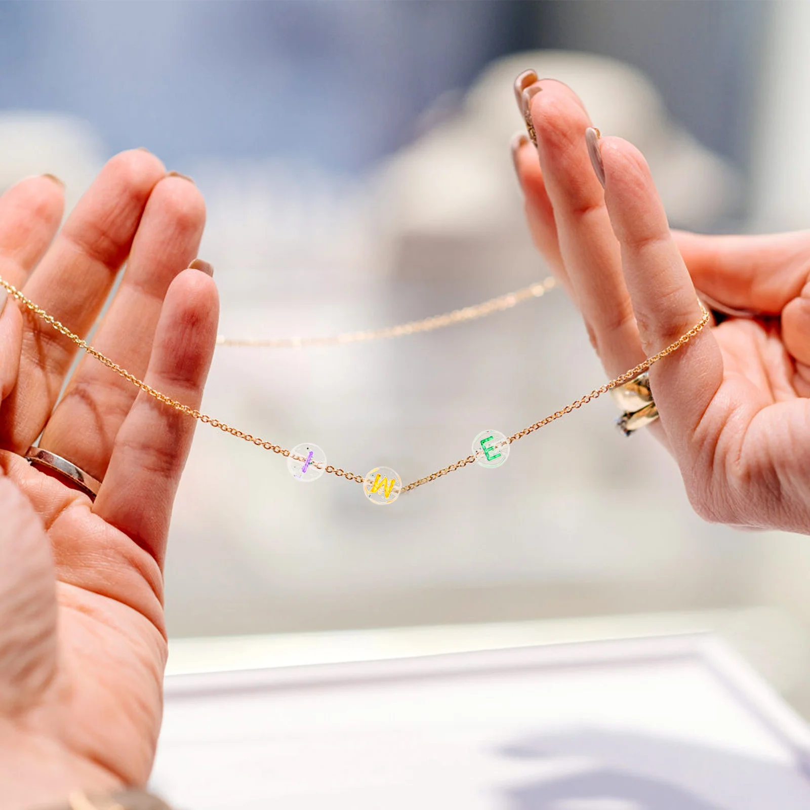 

1 Bag Letters Pattern Loose Acrylic Beads Clear Round Beads DIY Bracelet Necklace Jewelry Making Accessories Bracelet Accessory