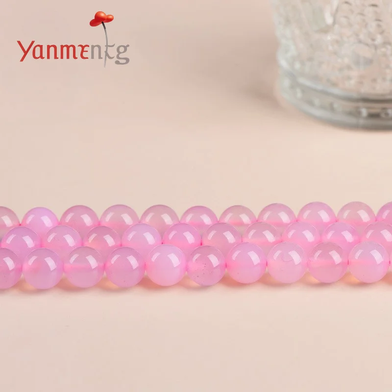 

7A Natural Pink/Gray/Blue/Rainbow Agate Beads,4 6 8 10 12 14mm Smooth Round Loose bead for jewelry making Finding DIY Bracelet
