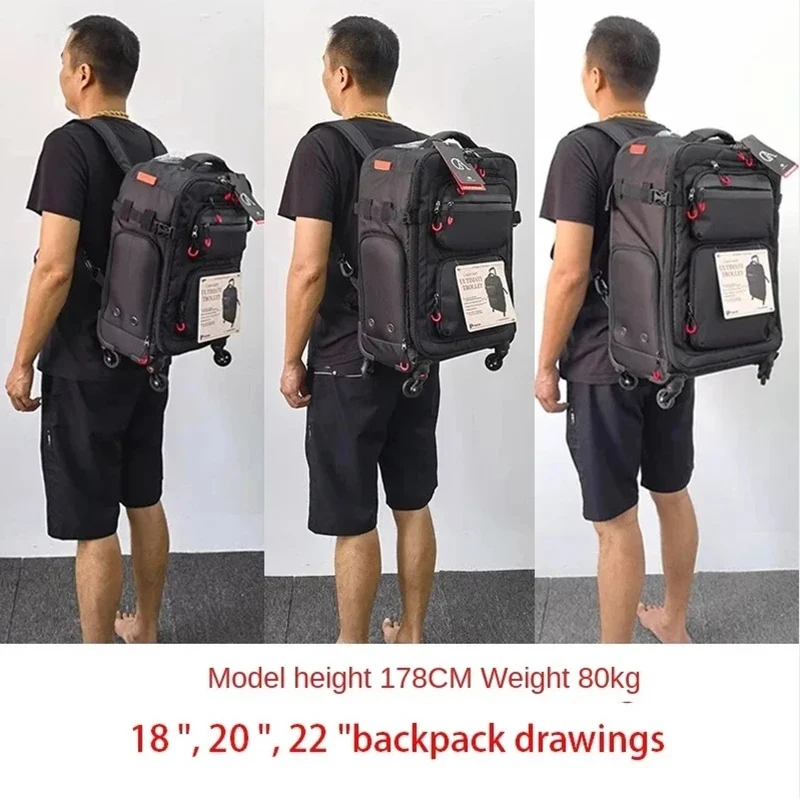 Suitcase Trolley Laptop Bag Men Spinner Wheeled Backpack 18/20/22 inch Cabin Travel Bags Waterproof Rolling Luggage Backpacks