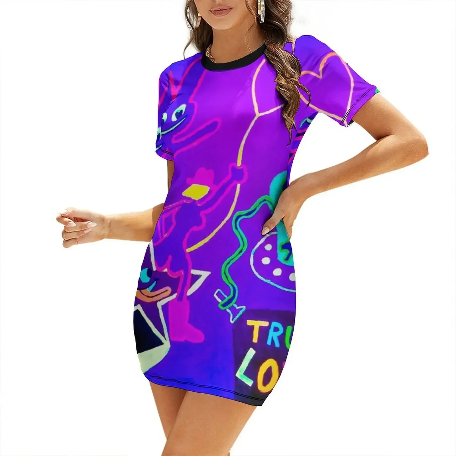 

Shooting For The Stars (UV Light) Short-Sleeved Dress elegant women's dresses sale summer clothes
