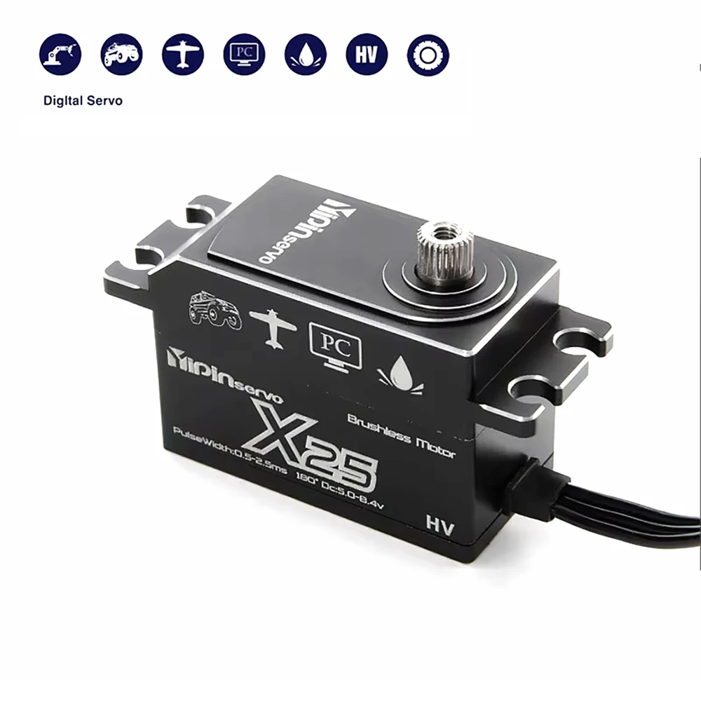 

20KG 25KG 15KG Brushless Motor Servo Low Profile 7.4V High Speed Voltage Steel Gears Waterproof Servo RC Car Robot Industry