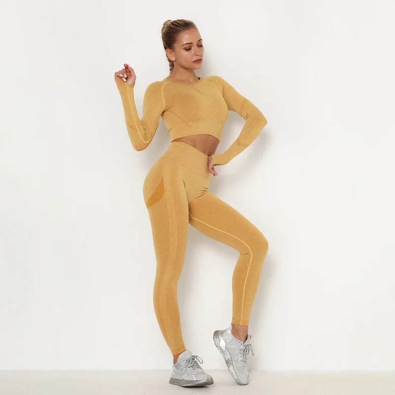 3 pçs conjunto de roupa de fitness mulher sem costura yoga conjunto terno sexy workout gym leggings espólio ajustável sutiã esportivo feminino conjuntos yoga