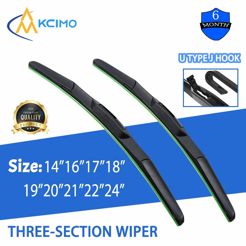 1Pc Car Wiper Universal Three Stage Soft Rubber Wiper Mute Durable Multi Size Front Windscreen Automotive Wiper Auto Parts