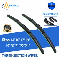 Limpiaparabrisas de coche Universal de tres etapas, limpiaparabrisas de goma suave, silencioso, duradero, varios tamaños, limpiaparabrisas delantero automotriz, piezas de automóvil, 1 ud.