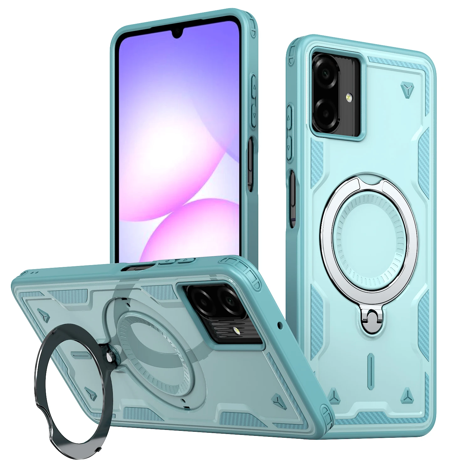 For Samsung A07 Case Galaxy A06 A05 M05 F05 F07 Cover Phone Case New Armor Magnetic Case Wireless Charge stand Shockproof Cover