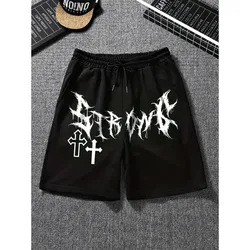 2024 Men's Casual Lightning Print Active Shorts,Drawstring Beach Shorts for Summer Beach Resort