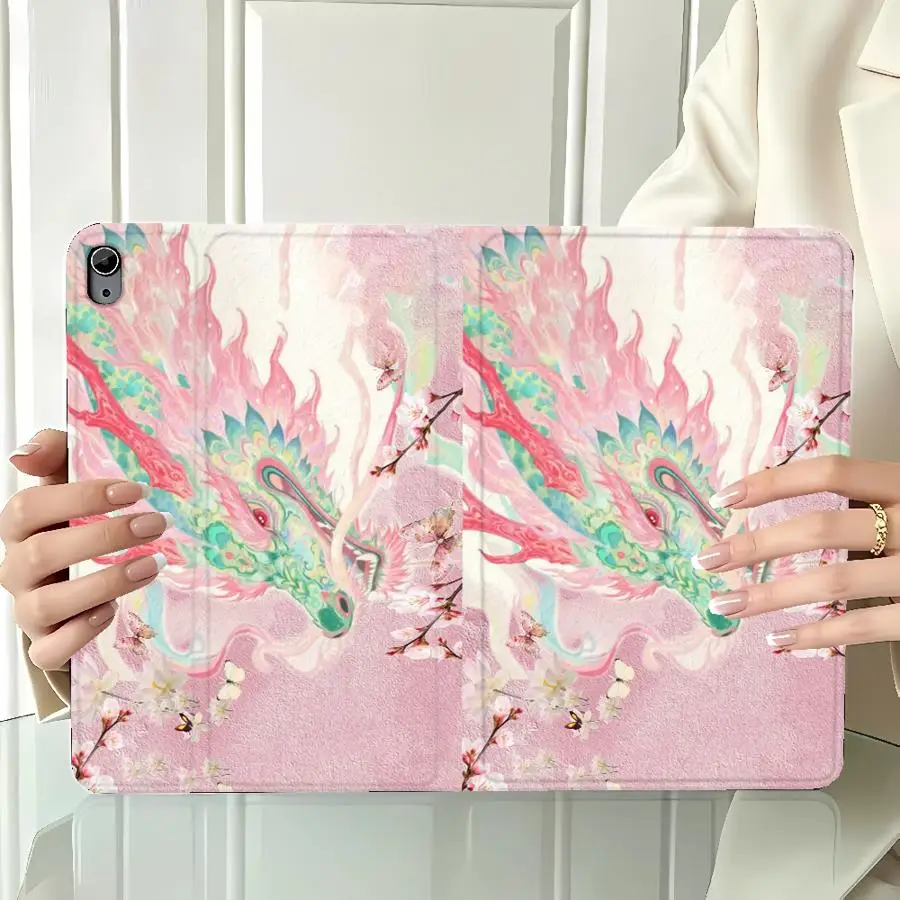 Pink Lily Tiger With Pencil Holder Case for Xiaomi Pad 6s Pro 7 Ultra Redmi Pad SE K Pad 8.8 9.7 12.4 Inch Pad 5 6 7 8 Pro