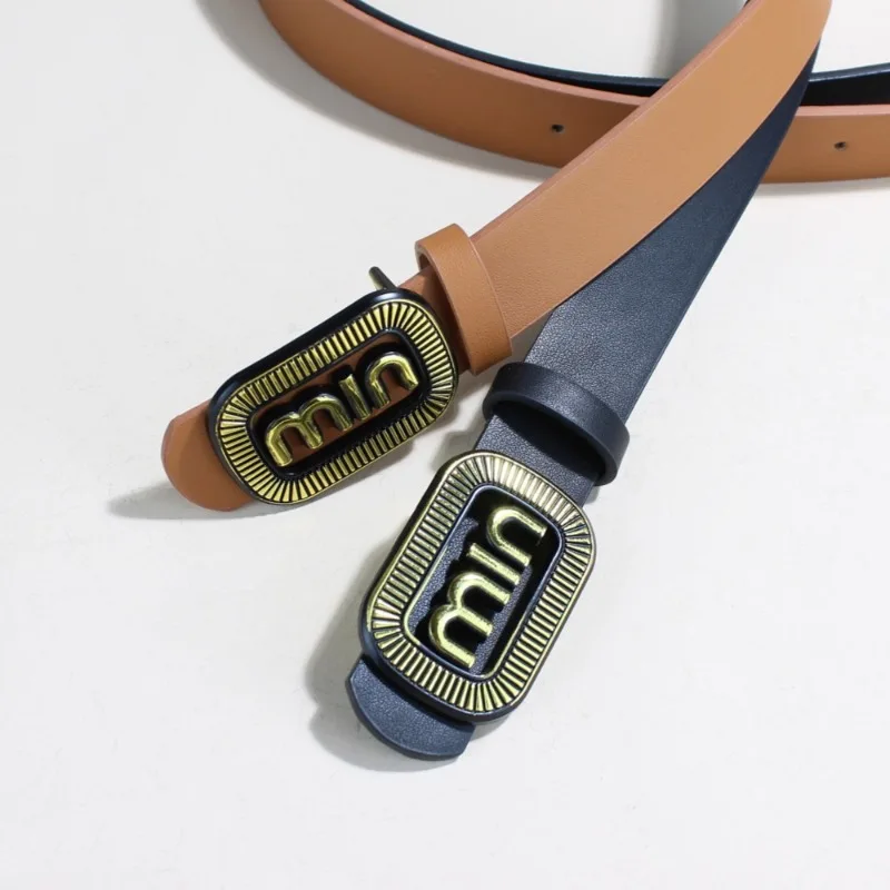 Корейский ретро золотой ремень с пряжкой и буквами, украшение для платья, джинсы, черный ремень, женские аксессуары, новый стиль