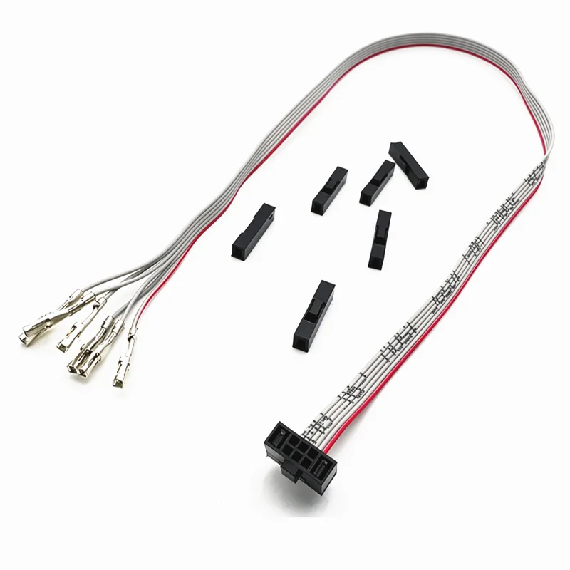 1pcs Gray Flat Cable 30CM FC 1.27mm to 2.54mm DuPont Female Connector - Select Pin Count (6P/8P/10P/12P/14P/16P/20P/26Pin)