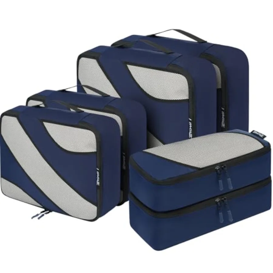 

Набор из 6 органайзеров для путешествий: легкие прозрачные упаковочные кубы из полиэстера с молниями для хранения вещей