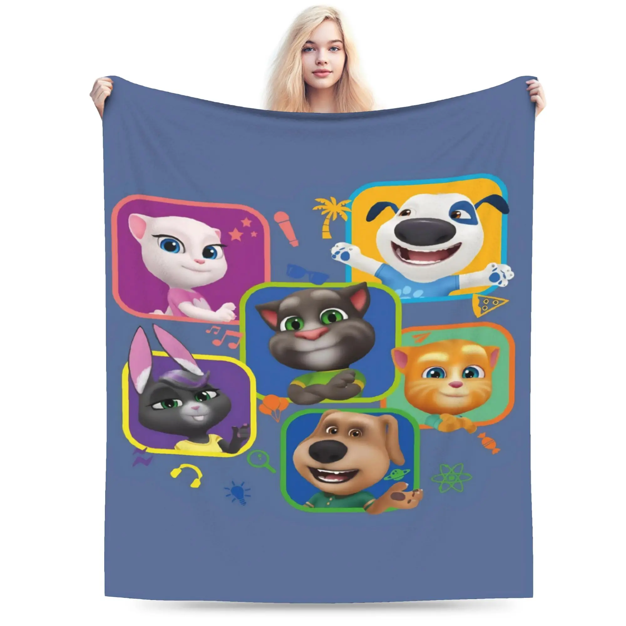 New T-Talking T-Tom And F-Friends Blanket Lightweight Thin Fleece  Cozy Throw Blankets Machine Washable