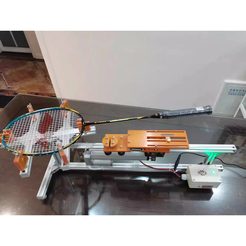 DIY Racquet Frame Stringing Machine Electric Badminton Racquet Stringing Machine String Puller 20-32 lbs Adjustable Strap Tool