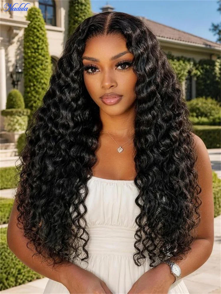 Nadula 7x5 Bye-Bye Slip™ Drawstring Glueless Wig Indian Natural Loose Curly Human Hair Wig Pre Cut HD Transparnt Lace Bleached Knots Pre Plucked No Tangle No Shedding for All Size Heads 30 Days Free Local Return