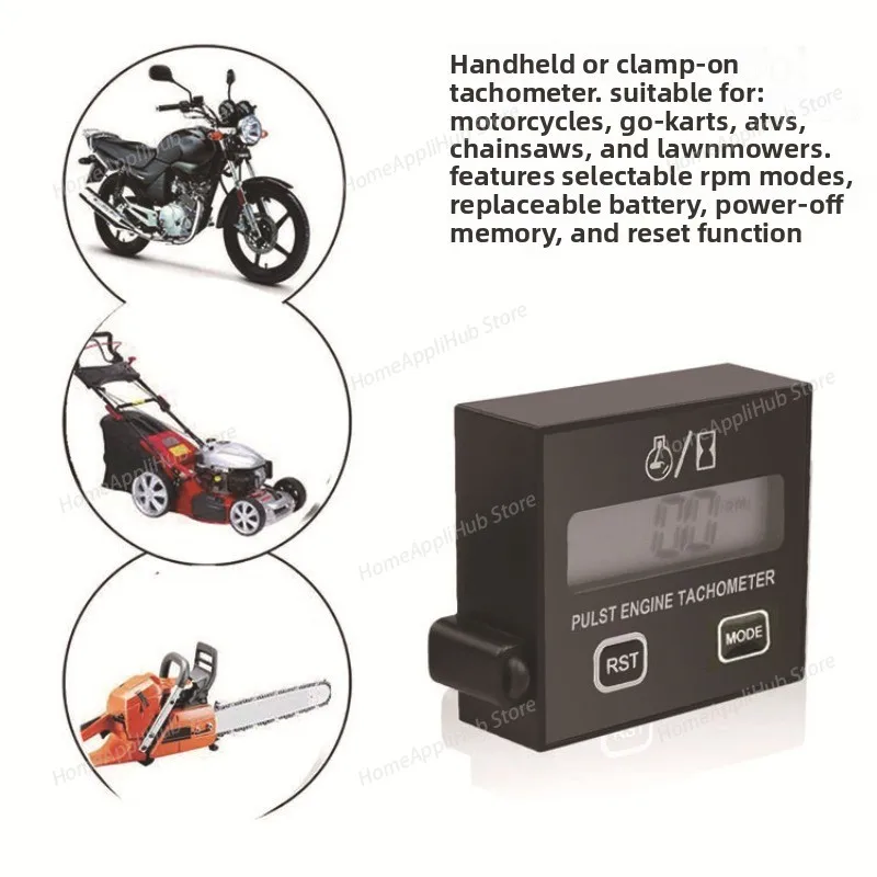 

Digital Engine Tach Hour Meter Tachometer Gauge Inductive Waterproof for Chain Saw Mower 2/4 Stroke Motorcycle Marine