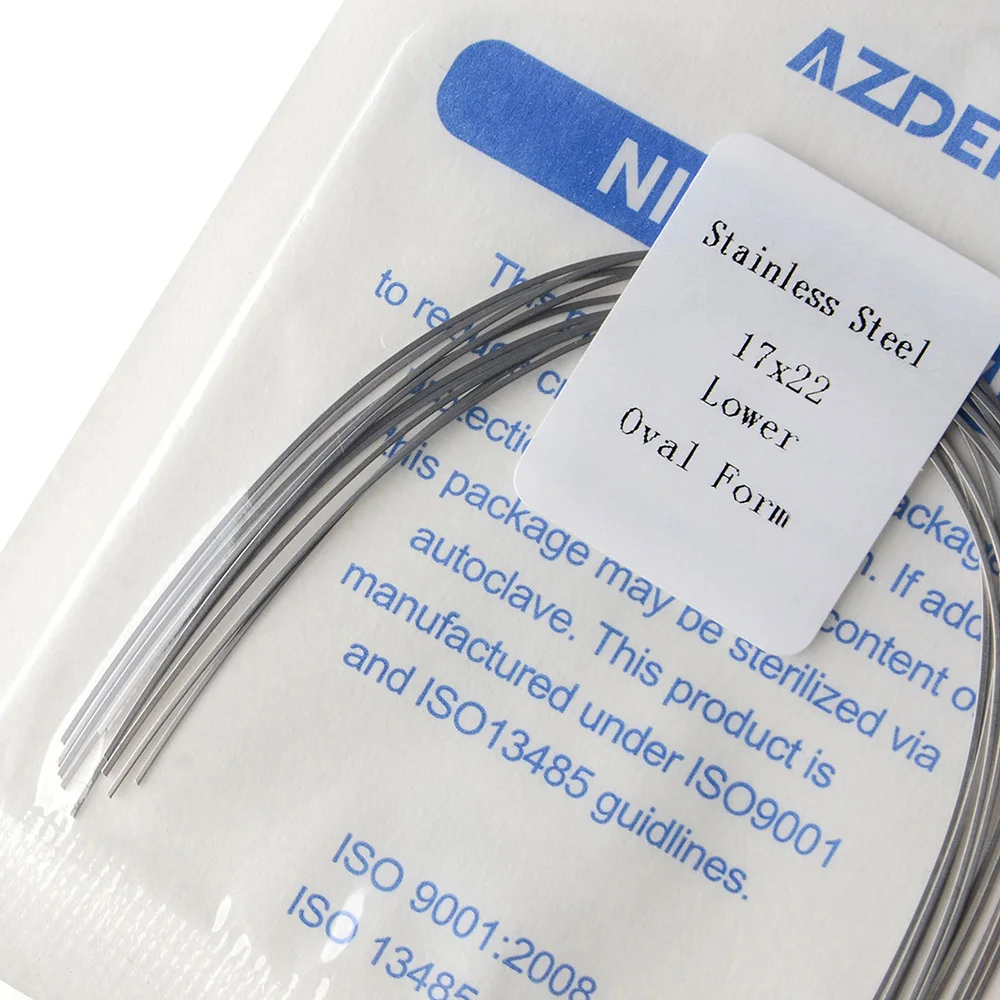 AZDENT Stainless Steel Arch Wires Rectangular Oval Form Orthodontic Archwire Dentist Tool