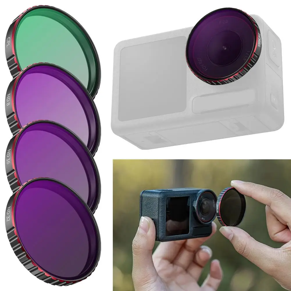 

ND8/16/32/CPL 4-piece Light-reducing Multi-layer Coated Filter For DJI Action5 Filter ACG Optical Glass To Improve Image Quality