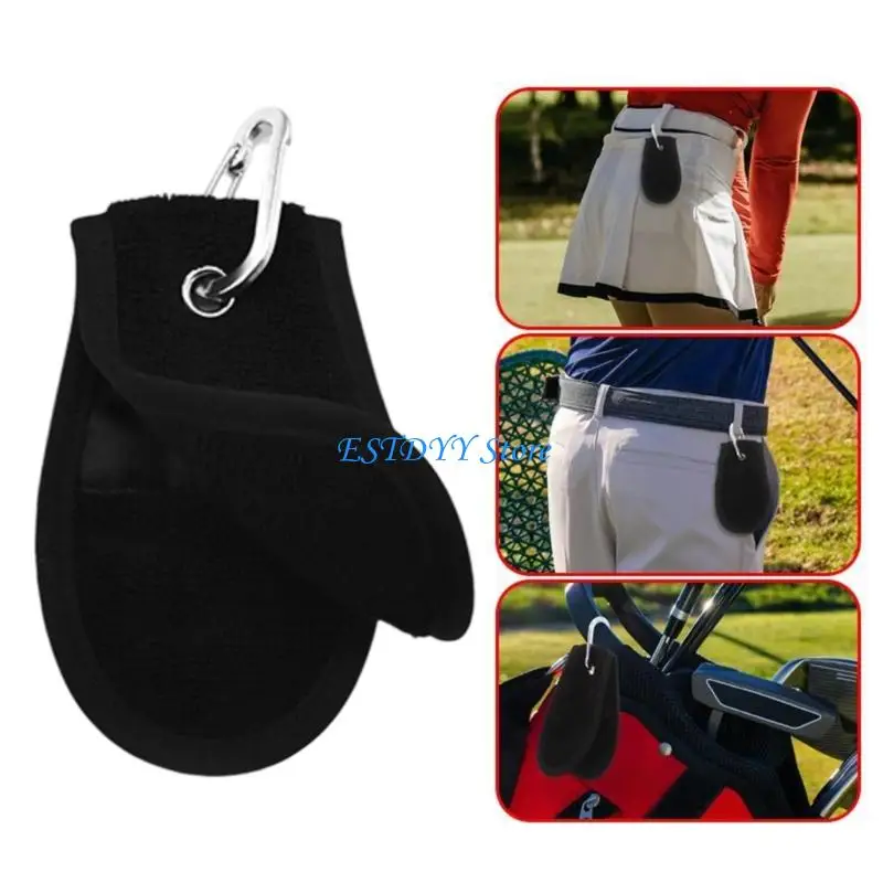 G6DE Golf Ball Cleaning Towel Clubs Towel Outdoor Hook Towel Microfiber Velvets