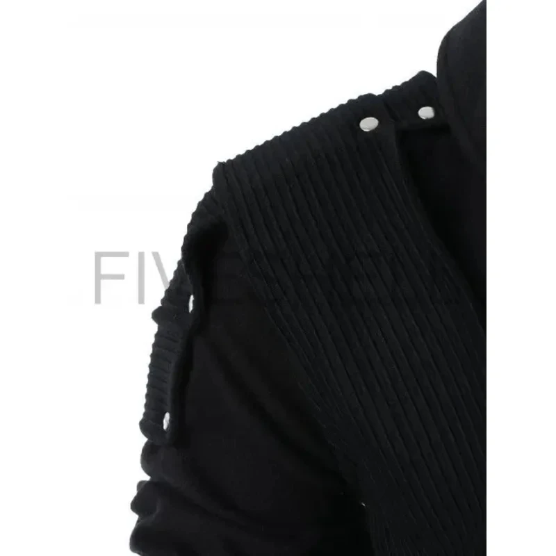 x;3,r'b\7/Men Winter 2022 Medieval Armor Knight Cosplay Steampunk Vintage Hooded Coat Pullover Sweatshirt for Ha6;n,9\j/5'k view 3