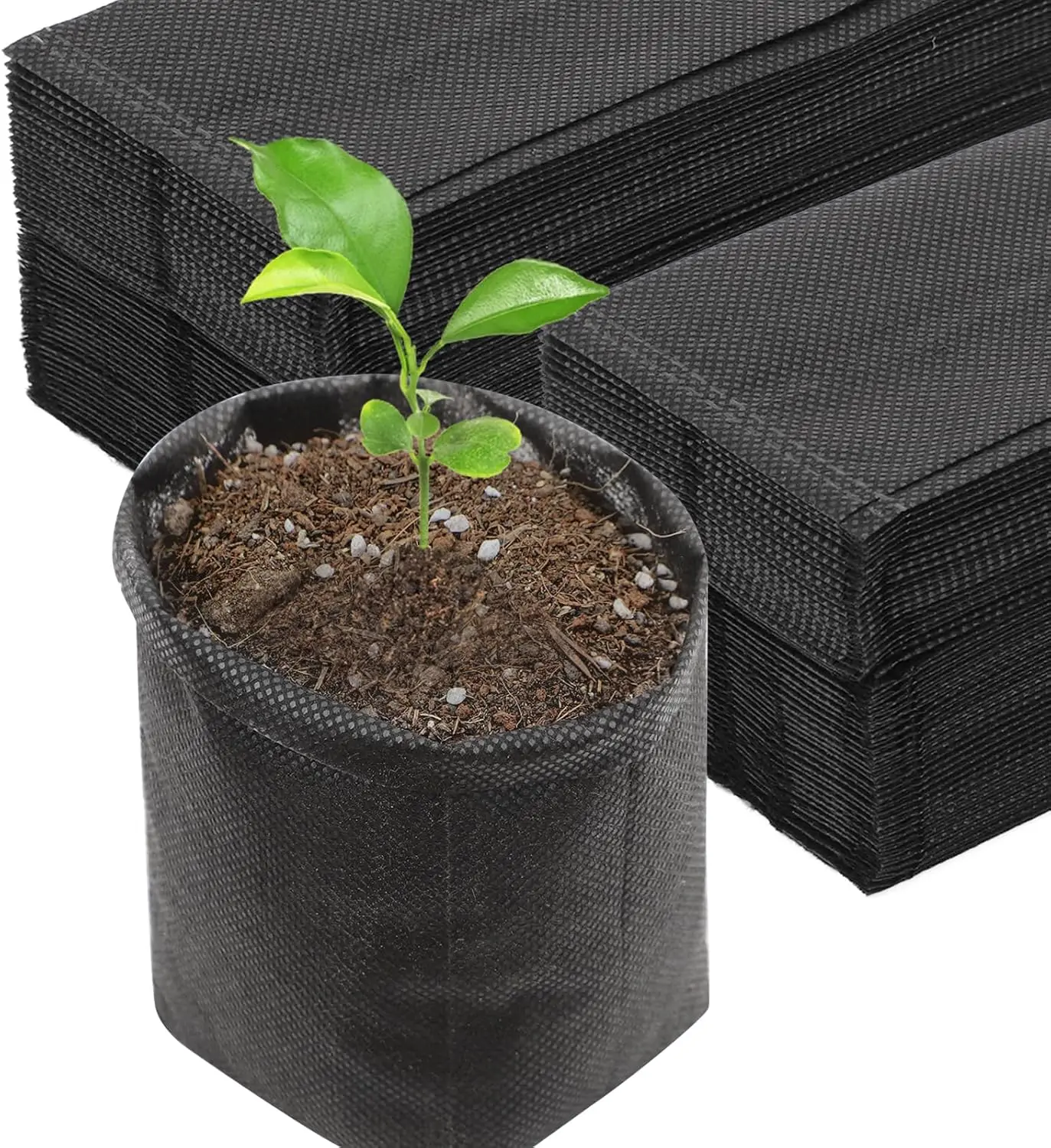 

Black Plant Grow Bags for Plants Nursery, Pack of 200 5.5x5.9 Breathable Non-Woven Fabric Grow Bags for Planting Seedling Pots N