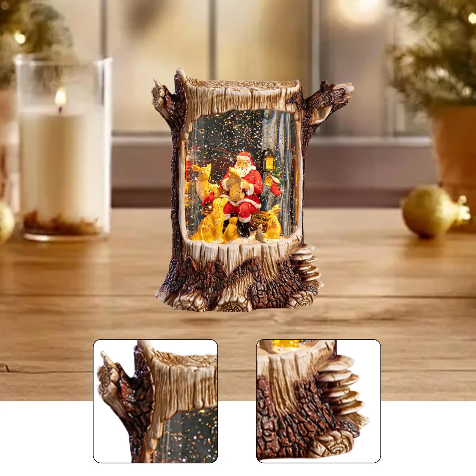 

Музыкальный рождественский снежный шар-ночник с водой и вращающимися блестками, рождественский подарок, украшение для праздничного стола