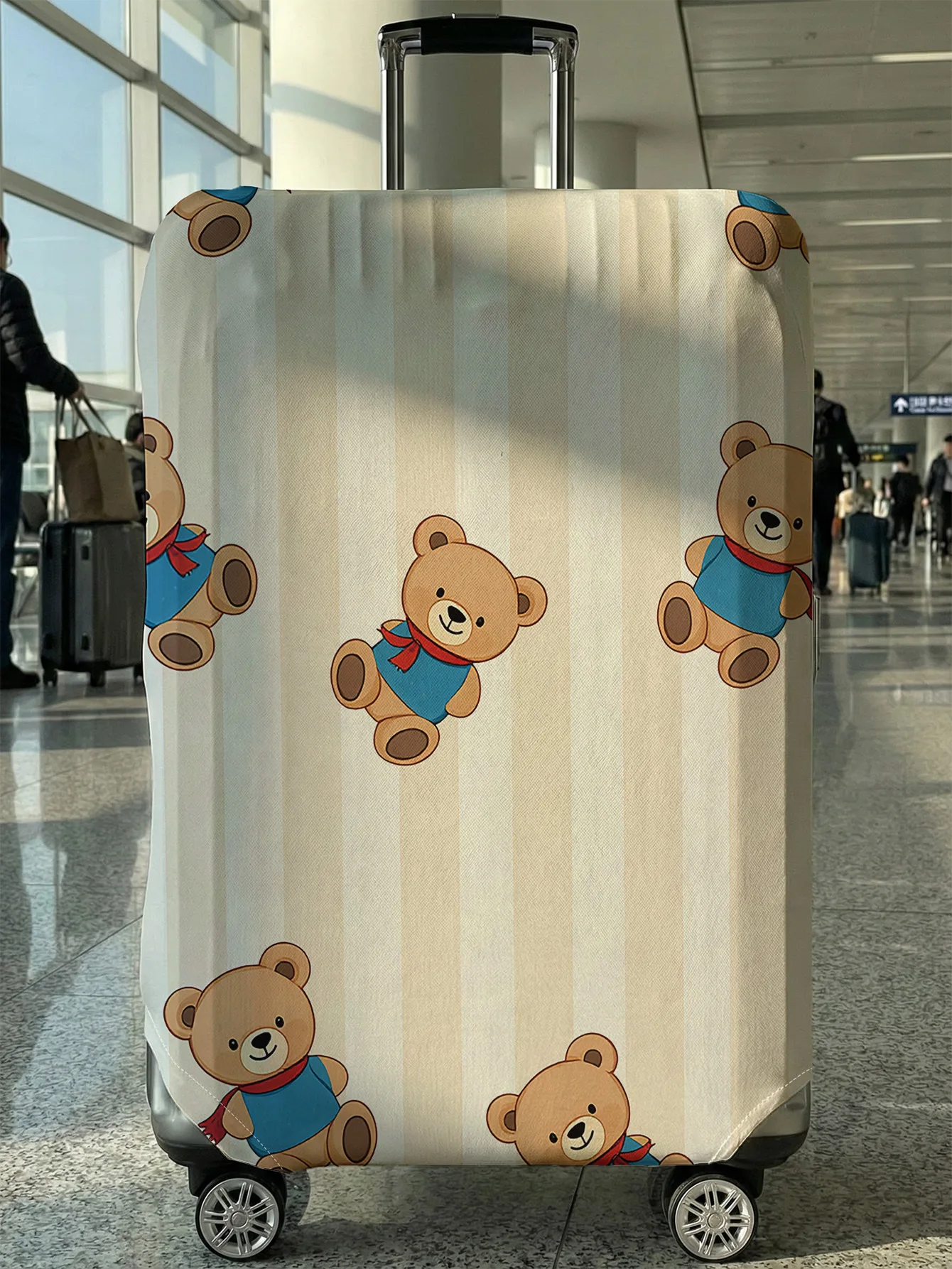 

Чехол для багажа с принтом мультяшного плюшевого мишки, подходит для чемоданов 18-32 дюймов, чехол-накладка на ручку чемодана, дорожные аксессуары