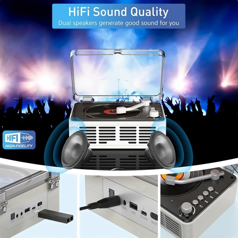 Multifunction Bluetooth CD Player Hifi Sound Music Player Speaker,Support AUX/USB/FM Radio For Home,Office US Plug