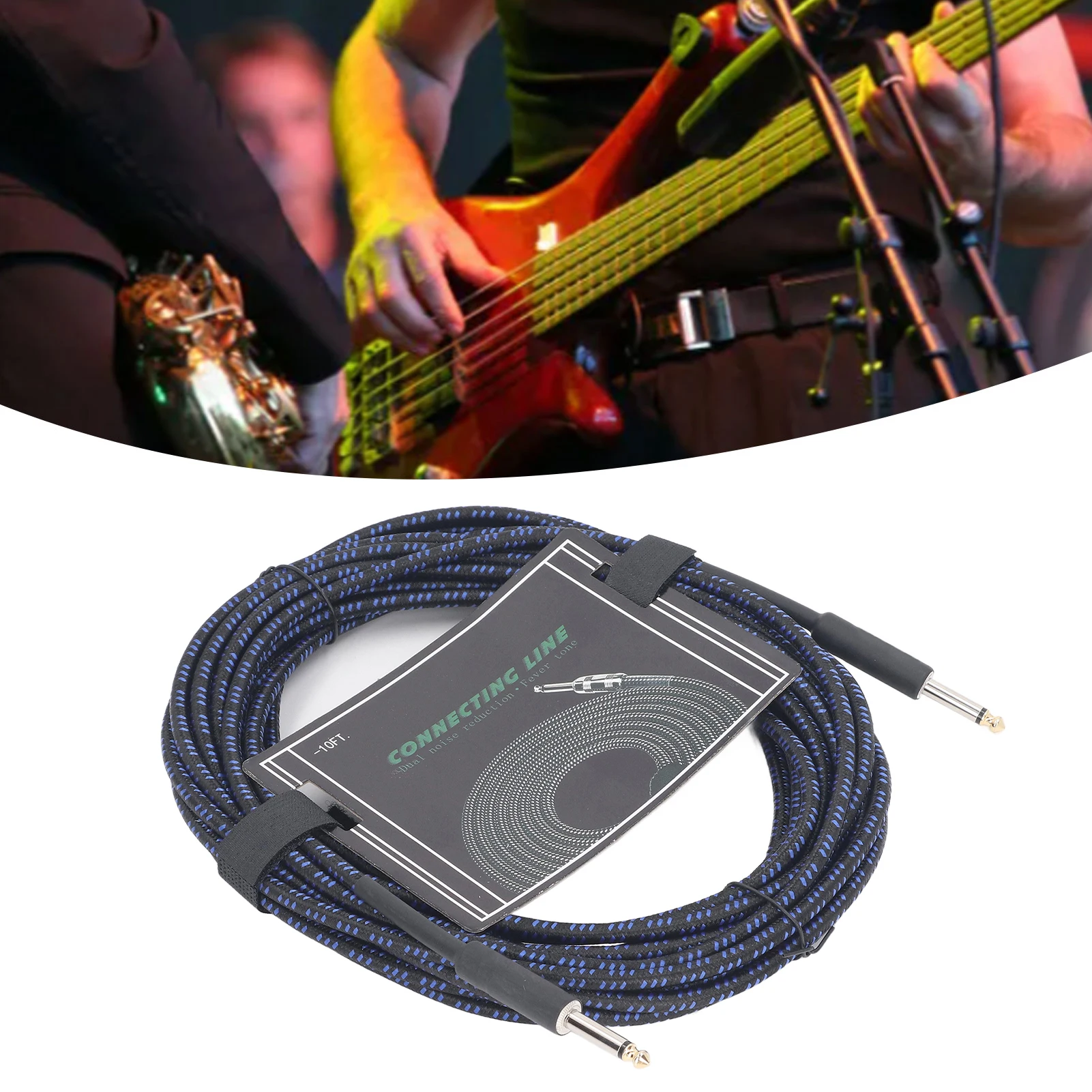 

Electric Guitar Connection Cable Instrument Cable Musical Electric Guitar Bass Connection High Shielding Blue 10meter