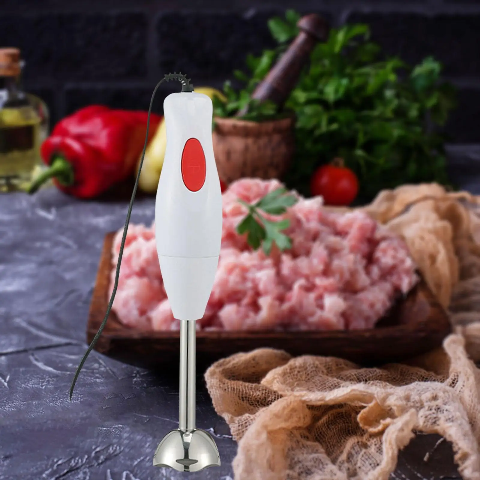 Hand Blender Food Processor Stable Handheld Cookware Compact Portable Electric Meat Grinder for Restaurant Kitchen Home Meat Ice