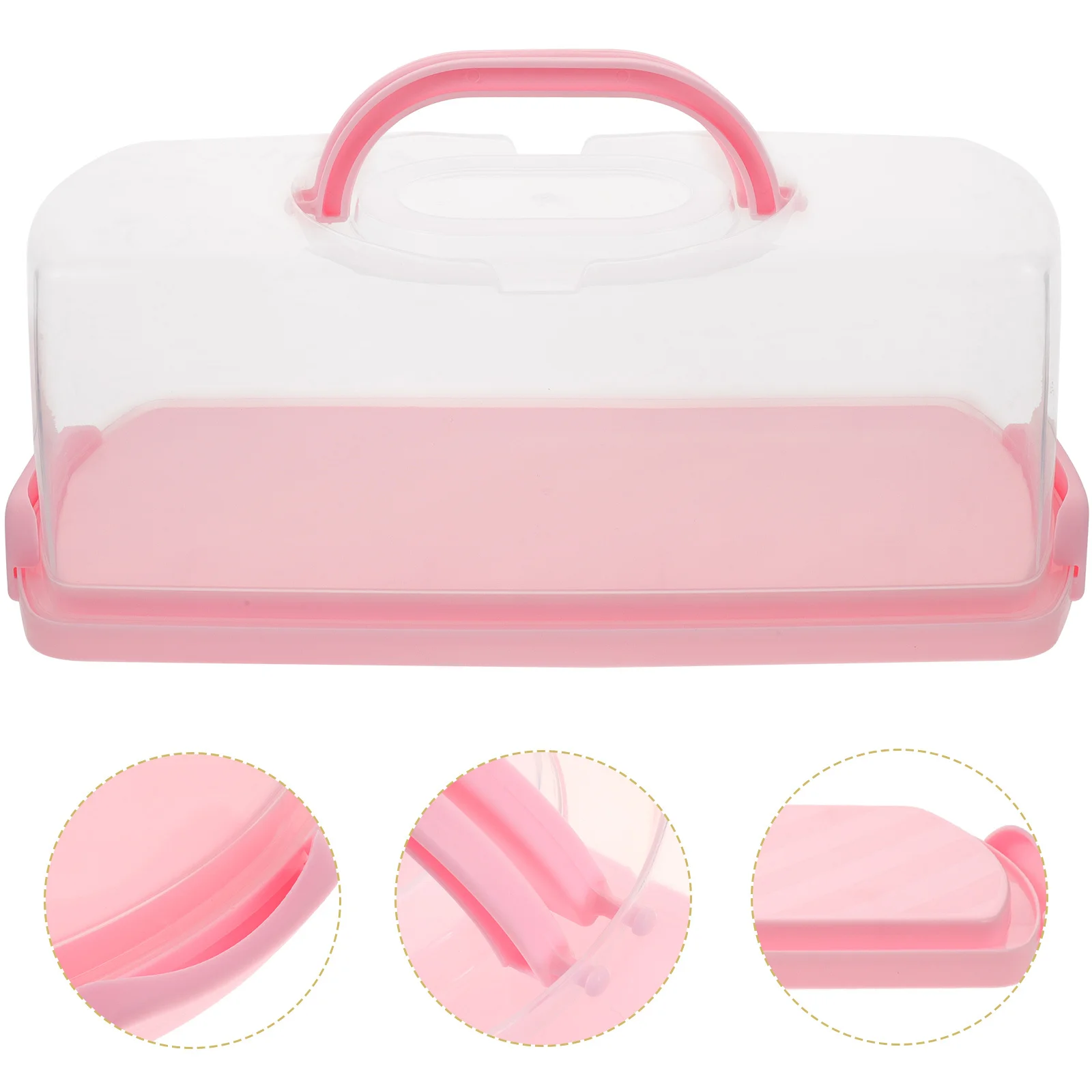Transparent Cake Storage Container with Handle Lid Reusable Dessert Box Practical Bread Storage Carrier Tall Bread Bin