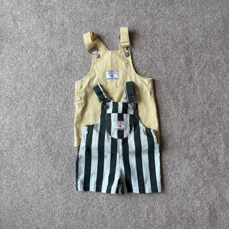 HY2621 Korean Style Infant Toddler Clothing Boys Girls Summer Fashion Washed Overalls Short Pants Korean Version Casual Trousers