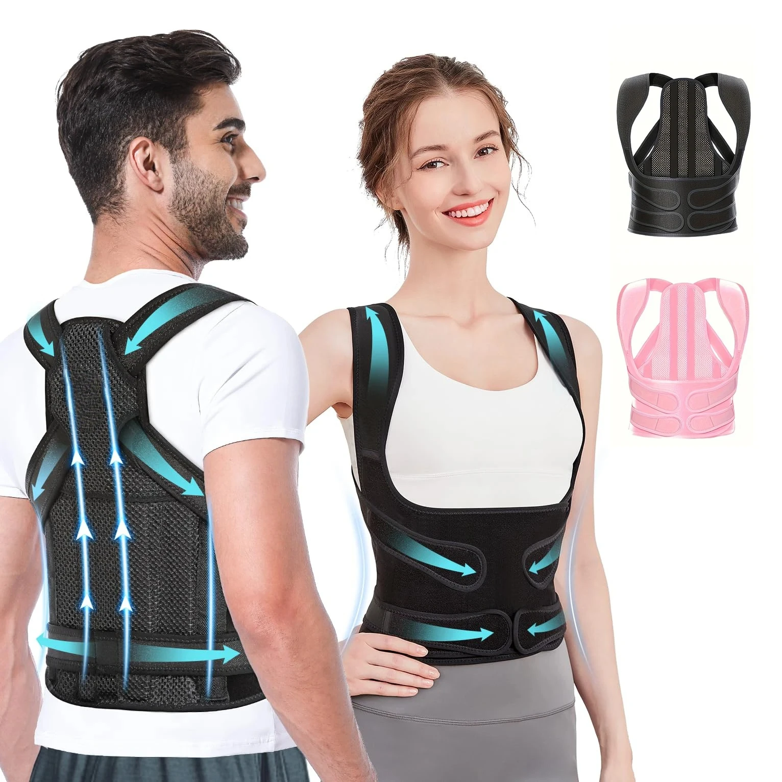 

Back Brace Posture Corrector For Unisex Shoulder Straightener Adjustable Full Back Support Upper Hunchback Spine Corrector