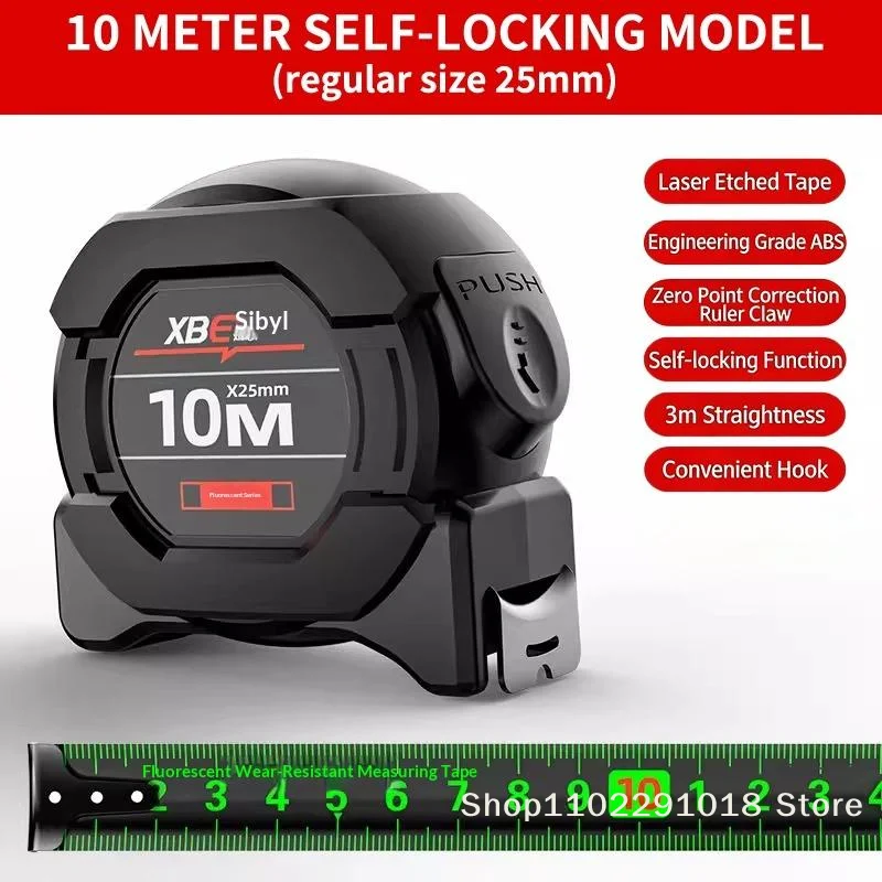 practicalFluorescent 7.5M Steel Tape Measure Self Locking High Wear-resistant for Accurate Building Engineering Measuring