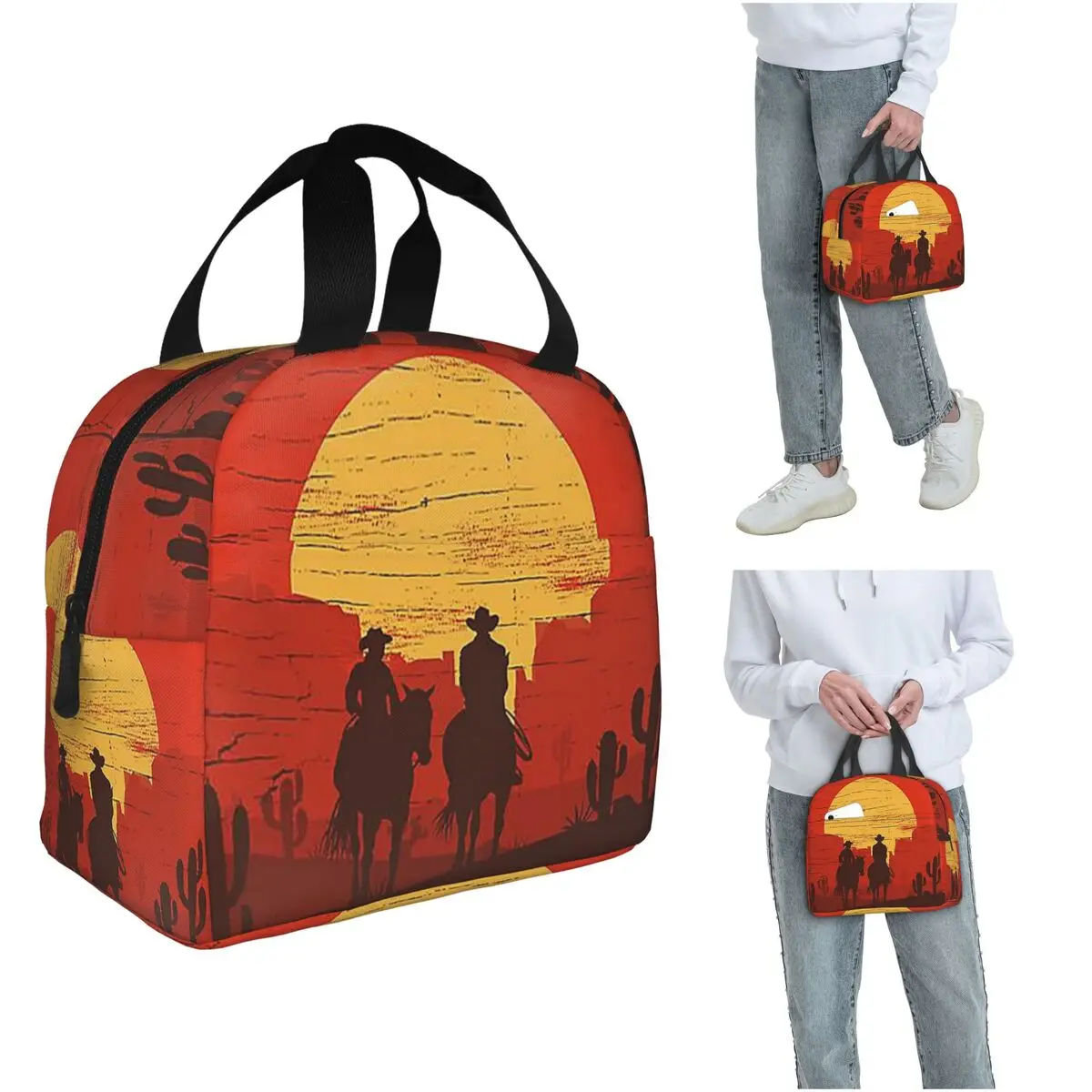 

Cowboys Of The Wild West - изолированная сумка для обеда Journ для женщин и детей, портативные коробки для еды, термосумка для обеда