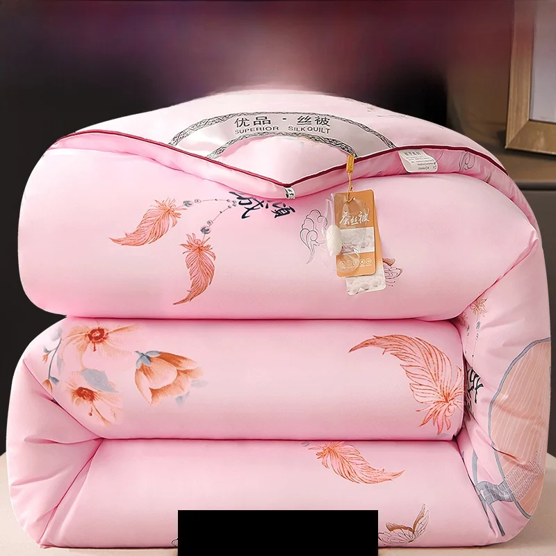 

Шелковое зимнее одеяло Thiened, теплое осенне-зимнее одеяло для двух человек, зима-весна, шелковое хлопковое одеяло Matelassé