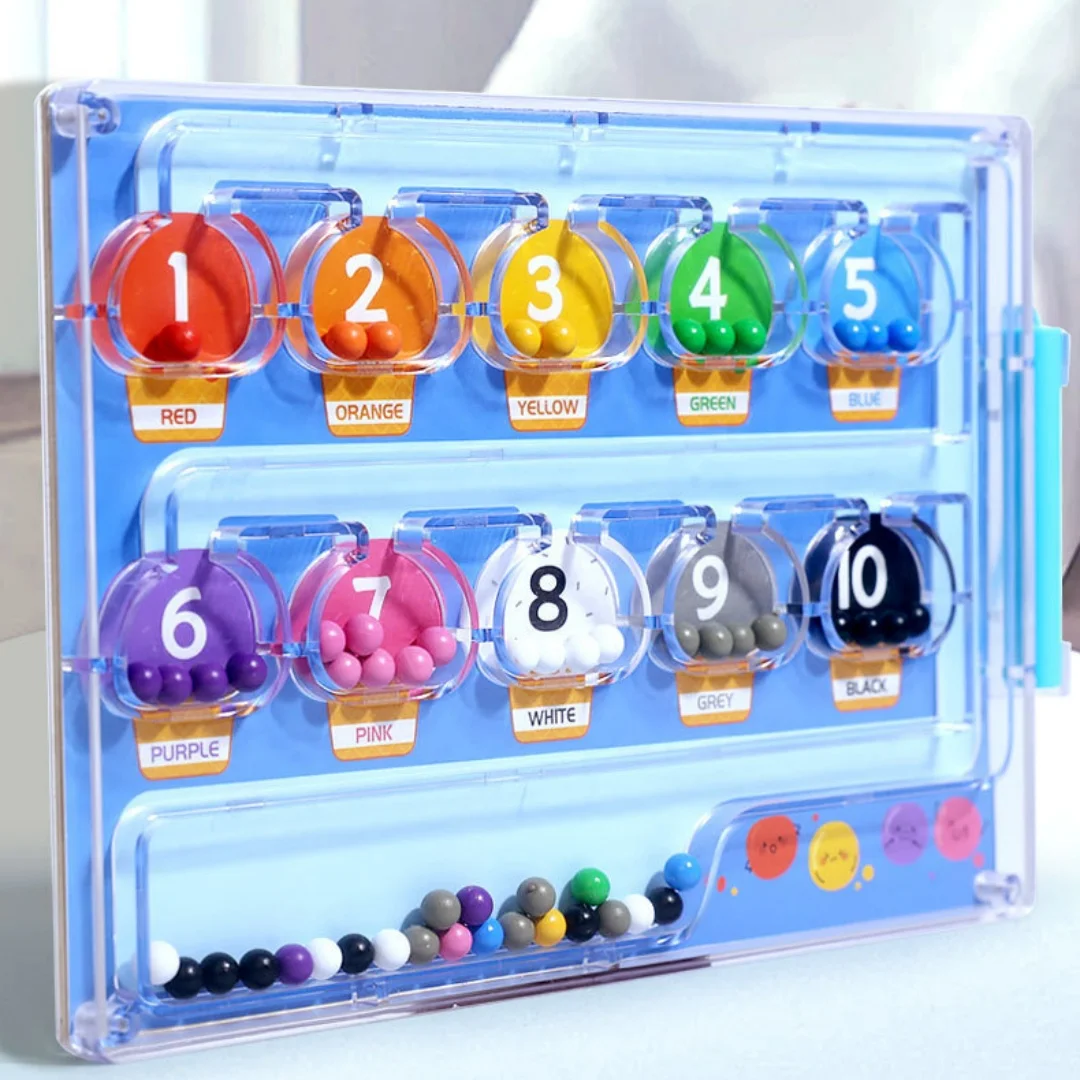 Jouet éducatif en bois avec perles magnétiques numériques pour enfants, classification des couleurs, calcul mathématique, entraînement aux nombres