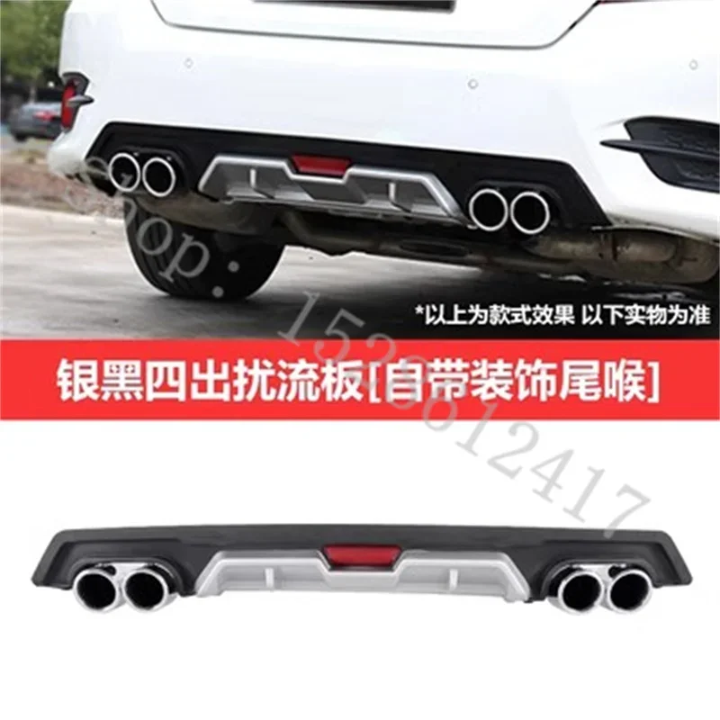 

For Honda 10th generation ABS wrap angle False exhaust pipe Rear Bumper Diffuser Bumpers Protector After chrome lip rear spoiler