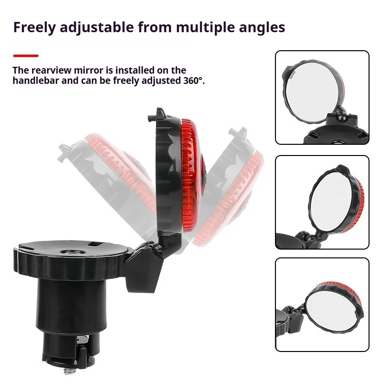 Bicycle Bar End Mirror, Acrylic Convex Rearview Mirror, HD Reflective Mirror for Mountain Road Bike