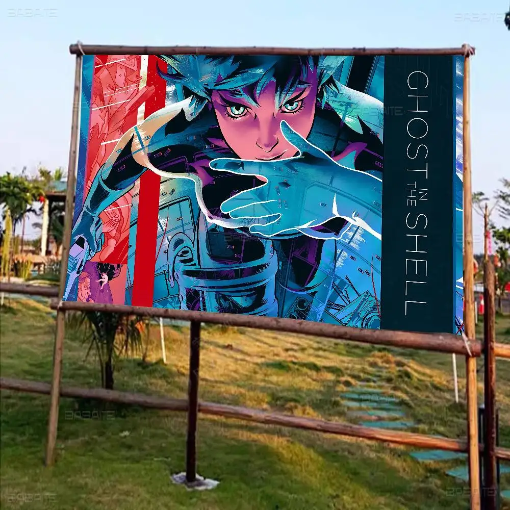 

Ghost In The Shell Anime High End Quality Banner Printing Artistic Atmosphere Style Camping Flag